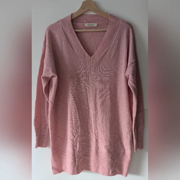 Woolovers Cashmere & Merino Wool Tunic Sweater Light Pink Large Large (US 12/14) - Picture 1 of 13